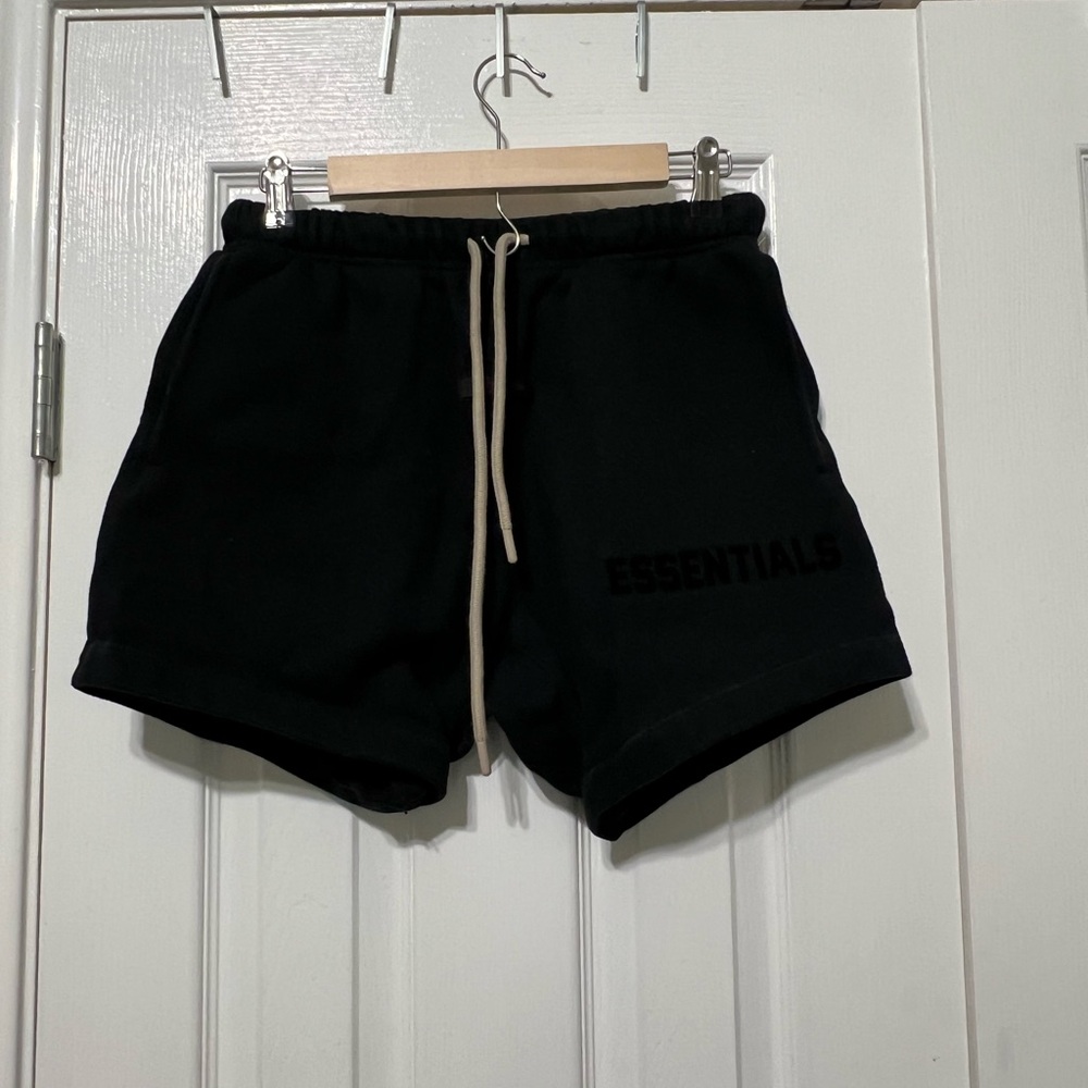 Essentials Black Drawstring Shorts - image 1